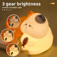 Luz Nocturna De Gato De Silicona Lindo Dimmer Recargable Para Decoración De Habitaciones De Niños Luz Táctil Sin Cable Para Dormitorio Infantil - details 7