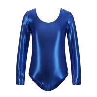 Bodysuit De Gimnasia Para Niñas En Color Sólido Transpirable Con Manga Larga Brillo Colorido Dancewear Para Ballet - details 8