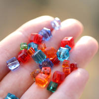 50pcs/lot Perlas De Cristal Transparente Cuadradas Para Manualidades Joyería Cadena De Teléfono Accesorios Espaciador Collar - details 1