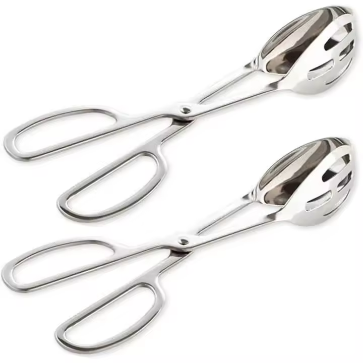 Pinzas para bufé, paquete de 2 pinzas de acero inoxidable para servicio de alimentos para fiestas y bufé, pinzas para servicio de alimentos engrosadas - 1