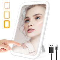 Espejo De Maquillaje LED Con Soporte Luz De Rellenar Ajustable Portátil Para Dormitorio Escritorio Viaje Espejo De Vestíbulo - details 3