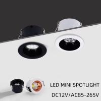 Spotlight LED Mini Revestido COB 3W Para Techo Armario Cocina Decoración De Loft Luz De Bajo En AC110V/220V DC12V - details 0