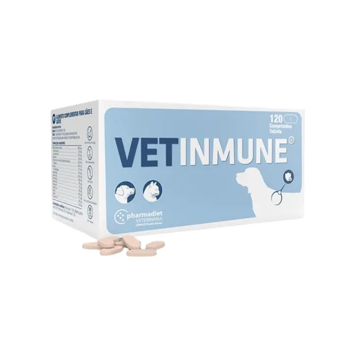 PHARMADIET - Vetinmune (120 comprimidos) - Ayuda al funcionamiento normal del sistema inmunitario en Perros y Gatos - 1