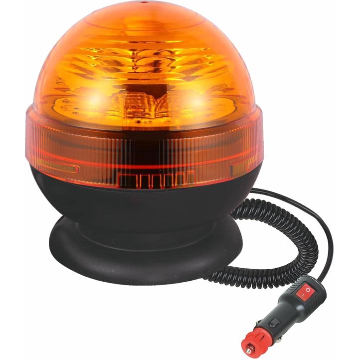 Luz Led de emergencia Vehículos Faro Rotativo LED con Soporte Magnético  60 LED SMD Súper Brillo, 3 Modos de Iluminación, Flash Intermitente y Giro 360°, Cumple Normativa ECE R10 EMC, Pirulo Tractor, Luz Stereoscopic
