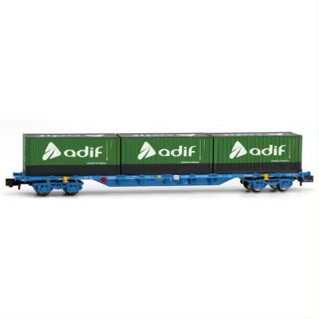 Vagón portacontenedores MMC3, ''ADIF''. RENFE. - 1