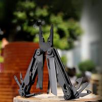 Alicates multiherramienta, navaja de bolsillo, llave multiusos, alicates, sierra, destornillador, abrebotellas, herramienta combinada EDC para exteriores, regalo para papá (negro) - details 0