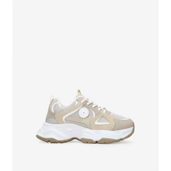 Bosanova Zapatillas deportivas para mujer con tejido de malla gruesa y suela abultada de plataforma de 4.5 cm. Cierre mediante cordones redondos. - 1