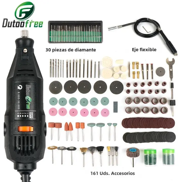 Mini Taladro Eléctrico Dremel Estilo Con Accesorios Herramientas Rotativas Para Grabado Y DIY Potencia 130W Velocidad 30000rpm - 1