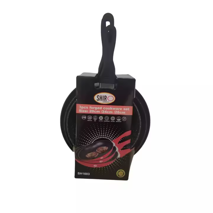 Set de 3 Sartenes 20/24/28cm Shiro con Revestimiento de Marmol - Aluminio Forjado - 1