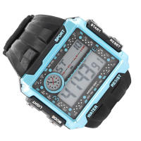 Reloj electrónico para hombre, Luz Nocturna, Agua Resistant, Esfera Grande, Hora dual, Reloj Deportivo digital, Negro, Azul W - details 2