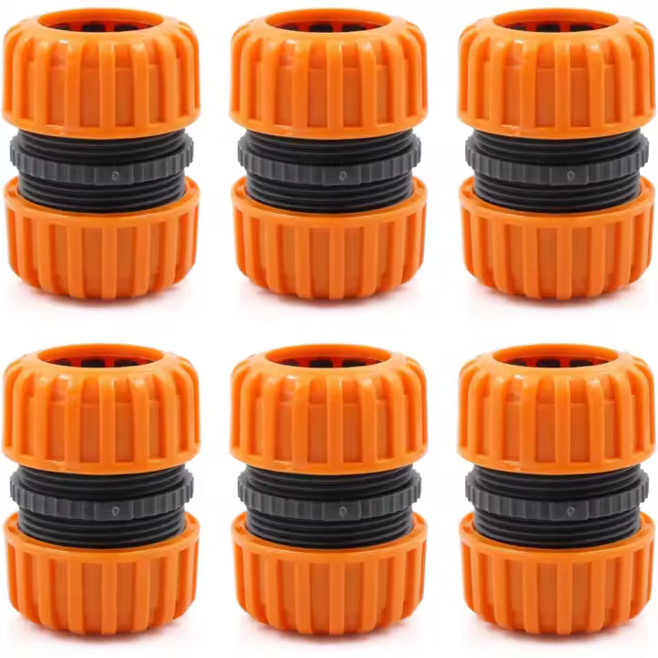 Kit de reparación de manguera de jardín - 6 piezas para conectar 19 mm (3/4"), para una conexión fácil y rápida o manguera - 1