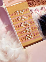 Juego De Accesorios Para El Cabello Rosa Para Mujeres Y Niñas Pinza Para El Cabello Cinta Elástica Y Scrunchies Moda De Cabello - details 1