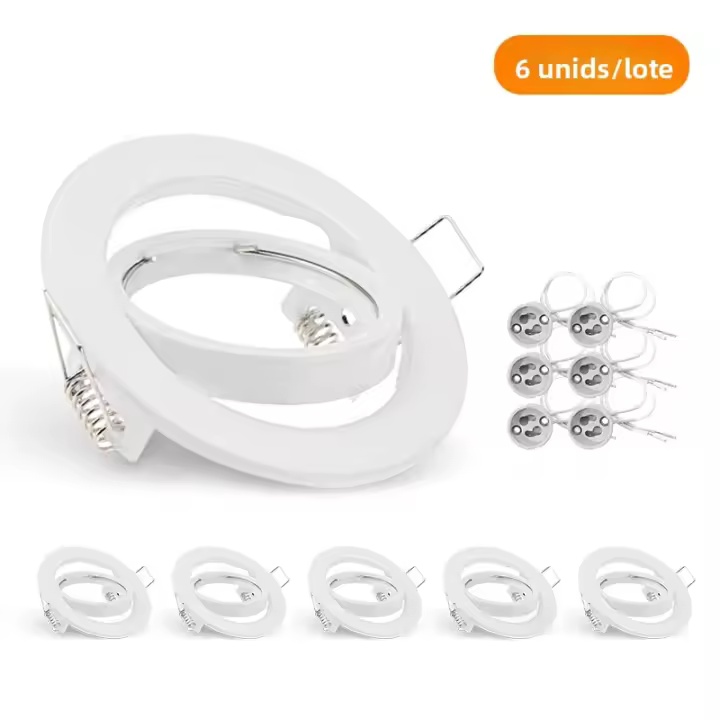 Soporte De Luz LED Blanco/ Negro Ajustable Para Bombilla MR16 GU10 Holder De Luz Térmica Revestida De Aluminio Para Iluminación Requedada - 1
