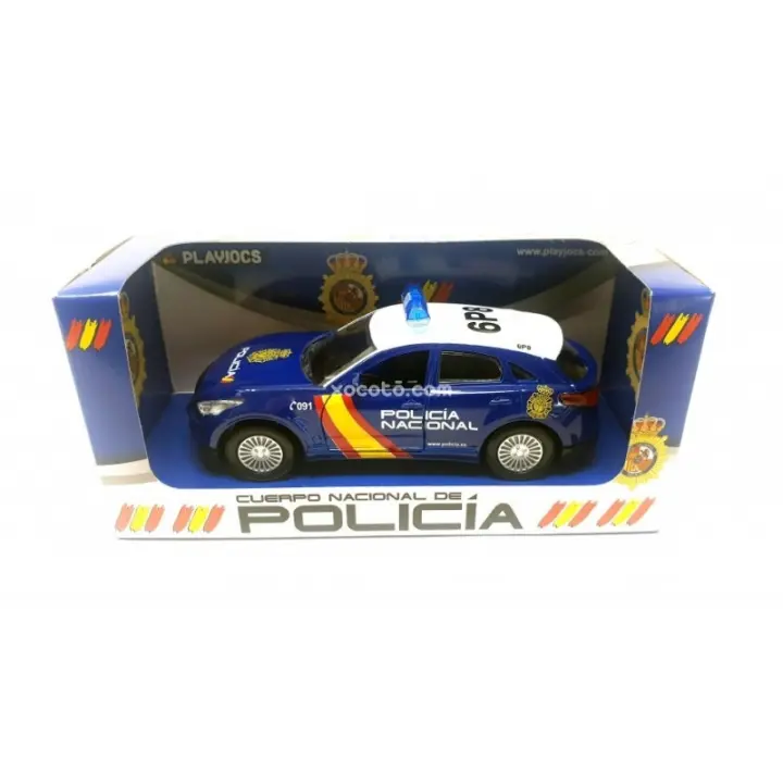 Coche Policía Metálico - Maqueta de vehíclo en miniatura, metálico, puertas abatibles - Escala 1:35 - xocoto - 1