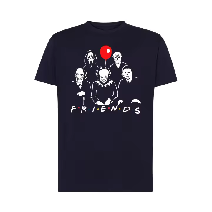 Friends asesinos - Camiseta con personajes de películas de terror - algodón hombre mujer - Scream - Jason - Michael Myers - 1