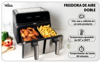 LA MOUSTACHE Freidora de Aire Caliente 8L Sin Aceite | Potencia 1700W | 2 Cestillos Independientes - details 0