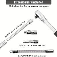 AIRAJ Juego De 46 Piezas Llave De Fijación De 1/4 Pulgada Con Juego De Puntas Y Barra De Extensión Para Reparación De Automóviles Material De Acero Al Carbono - details 6