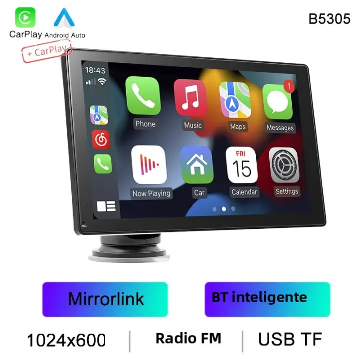 BQCC Radio De Coche 9' Pantalla IPS HD Mirrorlink Smart BT FM USB AUX TF Wireless Carplay Android Auto Estéreo Vehicular MP5 Jugador De Coche - 1