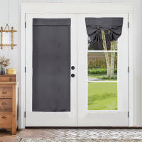 Cortinas De Puerta Negras Aislantes Térmicas Con Encaje Cortinas Modernas De Ventana Para Puerta Francesa Panel Corto Autoadhesivo - details 10