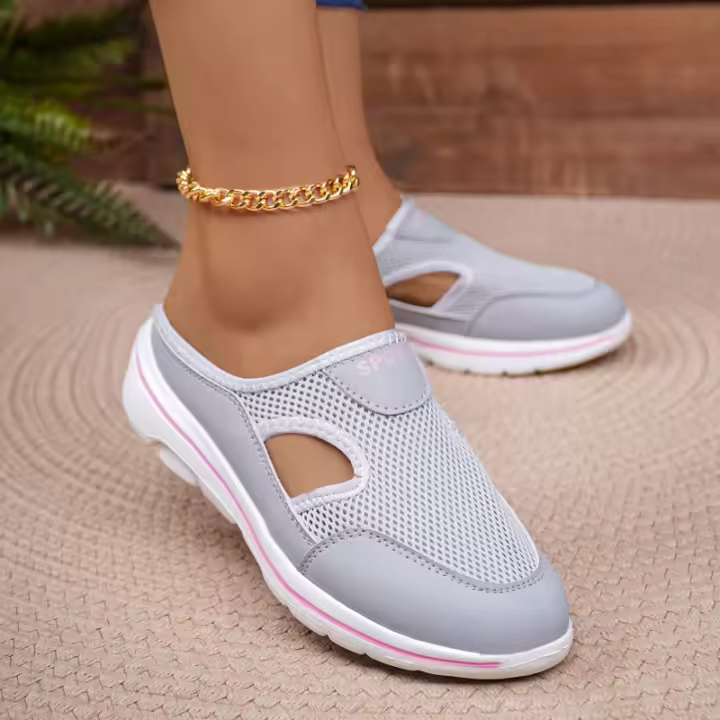 Zapatillas Casuales Para Mujer 2024 Talla Grande Transpirables Con Suela Gruesa Y Mesh Pantuflas Moda Zapatos Unisex - 1