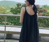 Vestido Largo De Hombros Descubiertos Sin Mangas Para Mujer REALEFT Verano Algodón Y Lino Nuevo Vintage Cuello Redondo Midi - details 13