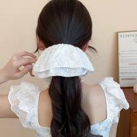 Scrunchies De Tela Tejida Florales Doble Capa Para Mujer Accesorio De Cabello Elasticidad Lolita Gran Diadema Forma De Vestido Dulce - details 3
