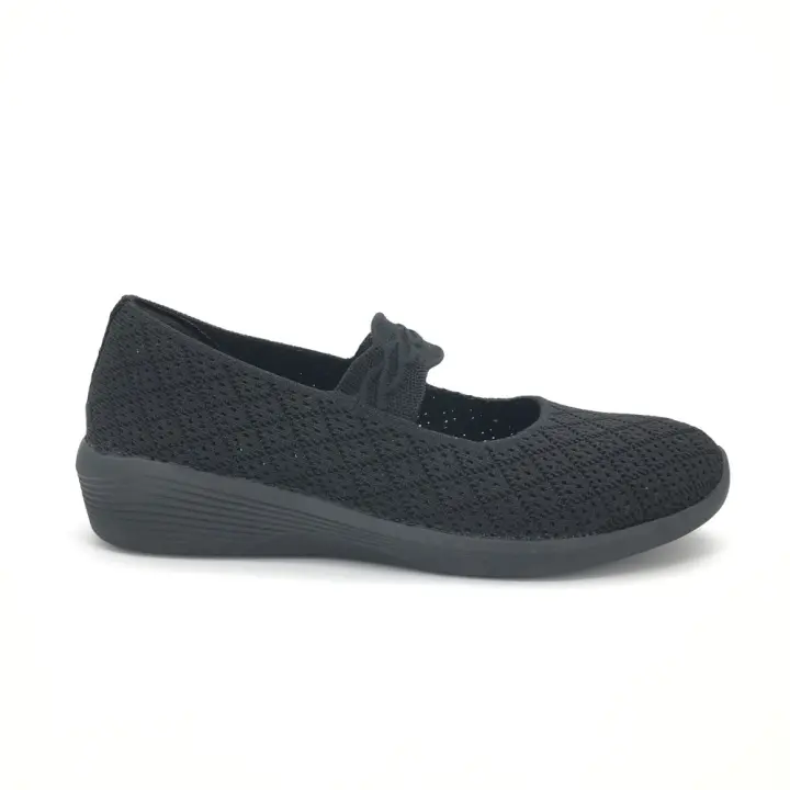 Mercedes de Skechers para mujer, mod.158565, Mercedes elástica con cuña y plantilla acolchada muy cómoda - 1