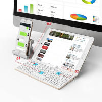 Teclado Bluetooth Plegable Con Soporte Magnético De Aleación De Aluminio Mini Teclado Recargable Para Tableta iPad - details 1