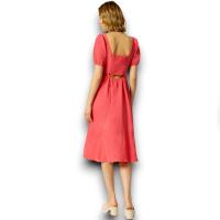Vestido Tiffosi Jasmine Mujer | Largo Escote Rectangular Manga Corta Elástica | Abertura Espalda Poliéster - details 2