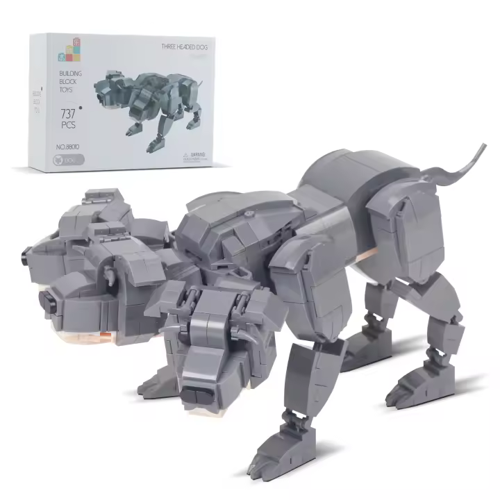 737PCS Bloques De Construcción Creativos Cerberus El Perro Trifacial Juguetes De Bloques Para Niños Regalo Para Niños Edad 6-12 Años Material Plástico - 1