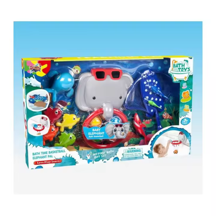 JUEGO BASKET BEBÉ ELEFANTE BAÑO Y PECES DE PANRITOS - 1