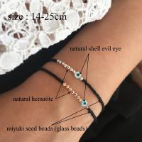Pulsera De Concha Y Ojo Maléfico Con Semillas Miyuki Para Mujeres Y Hombres Joyería Sencilla Y Delgada Hecha a Mano Para Fiestas Aniversarios Regalos - details 1