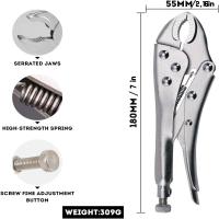 AIRAJ Herramientas De Soldadura 3 Pcs Pinzas De Bloqueo De Acero Al Carbono 7'' Vise De Boca Redonda Fijado Alto Torque Herramientas De Apriete - details 2