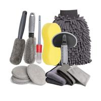 Kit de limpieza de coche de 12 piezas, kit de limpieza de lavado de coches de microfibra profesional, cepillo de rueda y borde, guantes de lavado de ropa de limpieza, esponja - details 5