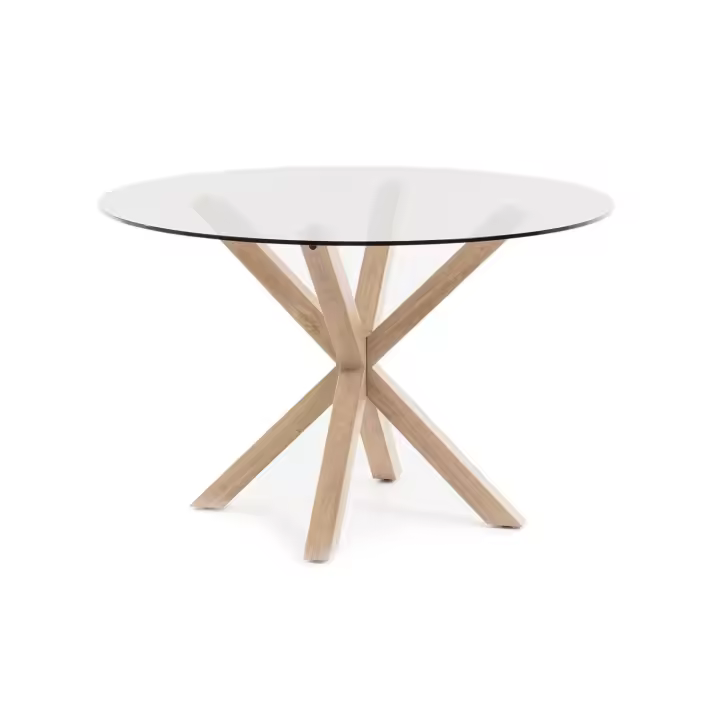 Mesa Redonda de Cristal Templado 120cm. Comedor o Cocina     Saldos y Stocks - 1
