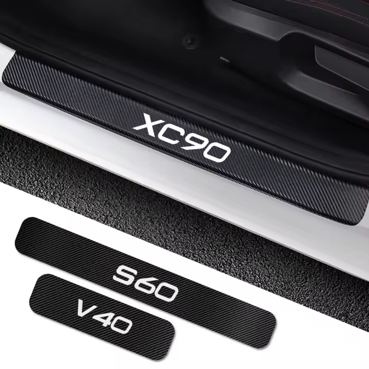 Pegatinas De Protección De Fibra De Carbono Para Puerta De Coche Volvo S60 XC90 V40 V50 V60 S60 S90 V90 XC60 XC40 AWD T6 Accesorios De Tuning Del Coche 4 Piezas - 1