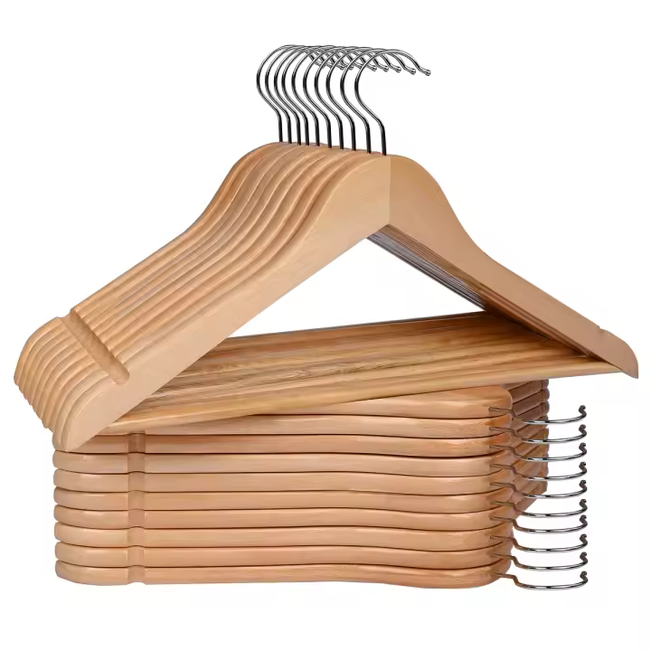 T-Lovendo - Juego de 20 Perchas de Madera Maciza - 1