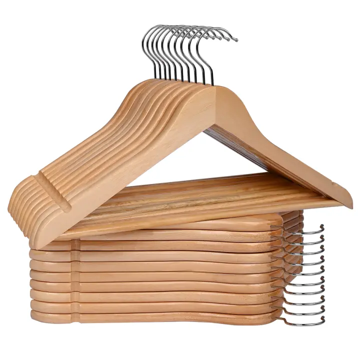 T-Lovendo - Juego de 20 Perchas de Madera Maciza - 1
