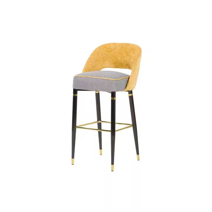 Taburete Velvet Mostaza Norfolk 51x53x102 Cm - 1