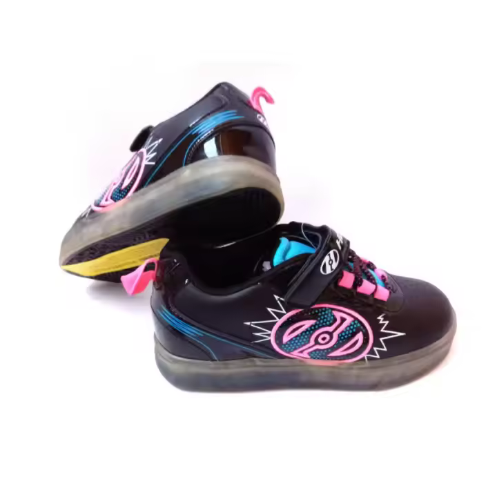 ZAPATOS CON RUEDAS HEELYS POW X2 LIGHTED BLACK/NEON BLUE/NEON PINK - 1