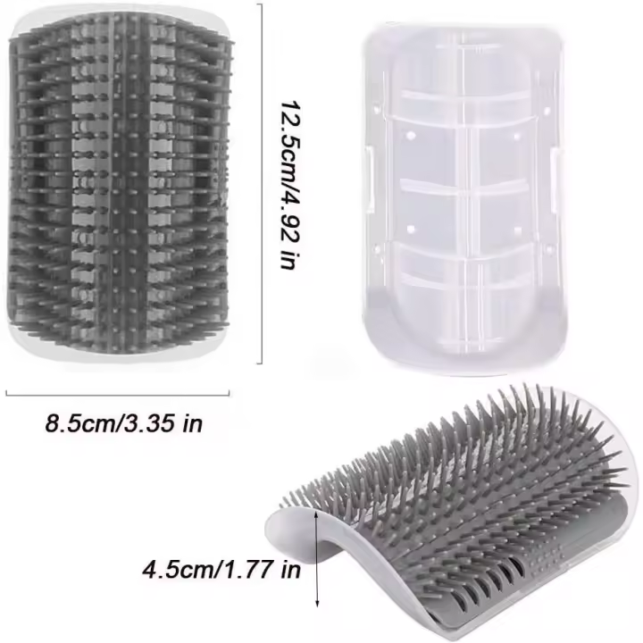 2 piezas de Peine de masaje para gatos, peine de cepillo para gatos, cepillo de esquina de pared de masaje para gatos, con catnip, herramienta de masaje perfecta para gatos de piel larga y corta - 1