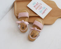 Sandalias De Niña Con Lazo Y Tejido Suave Estilo Bohemio Clásico De Verano Antideslizantes Tobilleras Abiertas Para Niños - details 14