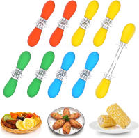 LMETJMA 12pcs Juego De Portazúmes Para Maíz En Acero Inoxidable Herramientas Para Barbacoa Resistentes Al Calor Fácil De Limpiar Accesorios De BBQ - details 0