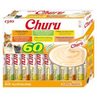 INABA Churu Box - Premios para Gatos - Snacks Saludables a Base de Atún, Varios Sabores - Textura Cremosa - Sin Cereales, Conservantes, Colorantes - 60x14g - details 0