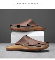 Sandalias De Cuero Para Hombre Talla Grande 46 48 Zapatos Clásicos De Verano Cómodos Para Caminar Al Aire Libre Mocasines Suaves Romanas - details 17