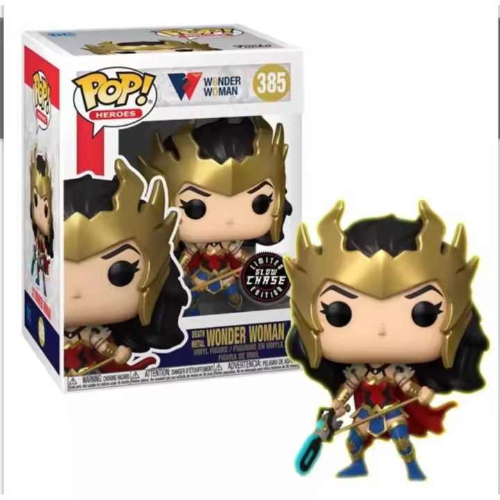 Funko Figura Chase Wonder Woman Death Metal Pop #385 - Coleccionable Película Cine Regalos - 1