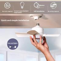 Nuevo ventilador recargable con luz desmontable para dormitorio de estilo sencillo con control remoto - details 0