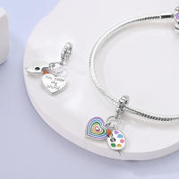 Encantos De Cocodrilo Plateado En Plata Con Dibujo Colorido Encantos Colgantes Para Pulseras Y Collares Joyería DIY - details 28