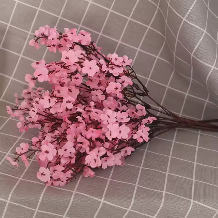 Decoración De Vaso Para Sala De Estar Y Cocina Con Flores Artificiales De Seda Gypsophila 5 Ramas Adorno Para Navidad Y Boda - 1