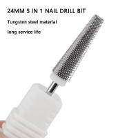 Broca De Uñas Extra Fina 5 En 1 24mm Extra Larga Carburo De Tungsteno Para Eliminar Gel De Uñas Accesorio De Herramienta De Manicura - details 4